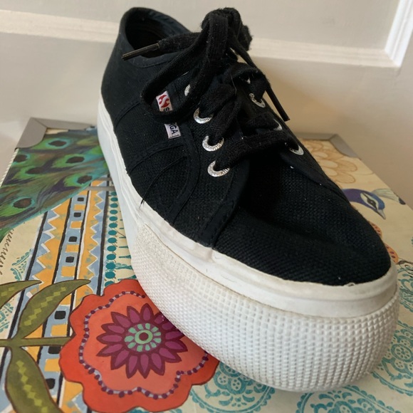 Black Superga Platforms - Picture 5 of 9